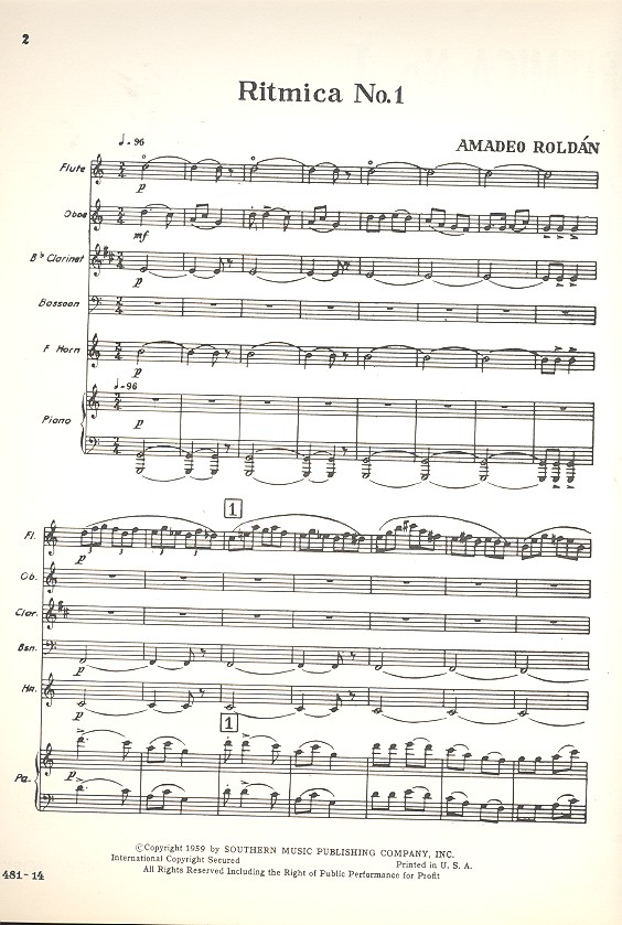 Ritmica No. 1 for flute, oboe,