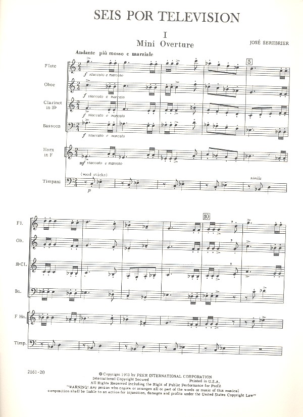 Seis por television for flute, oboe,