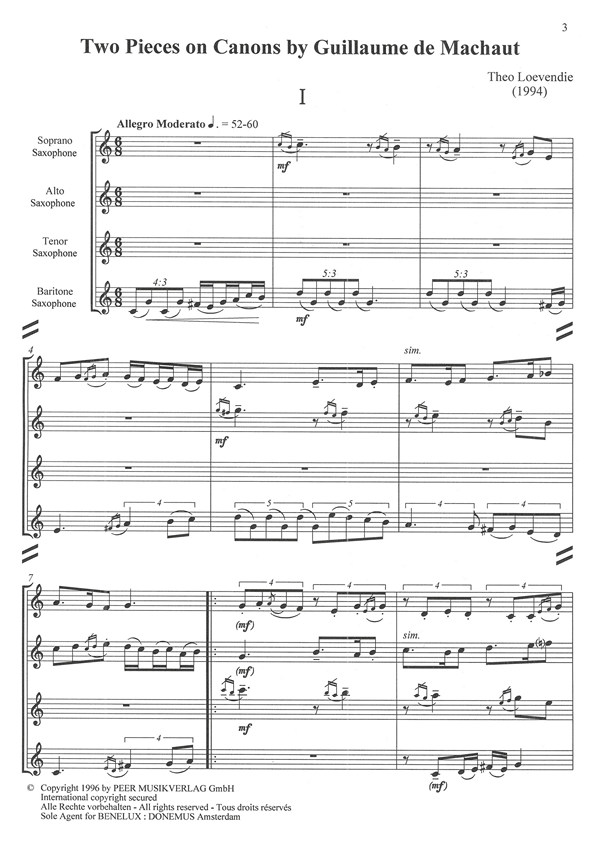 2 Pieces on Canons by Guillaume de Machault