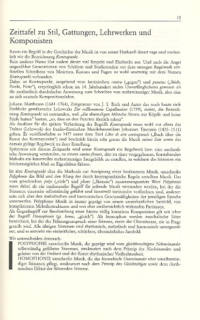 Kontrapunkt im Selbststudium