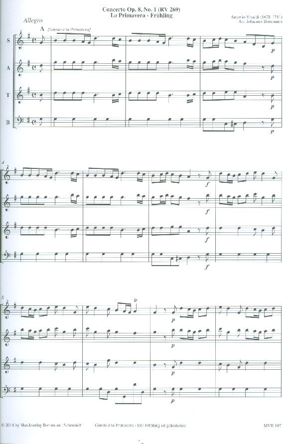 Konzert op.8,1 RV269 Der Frühling aus Die vier Jahreszeiten