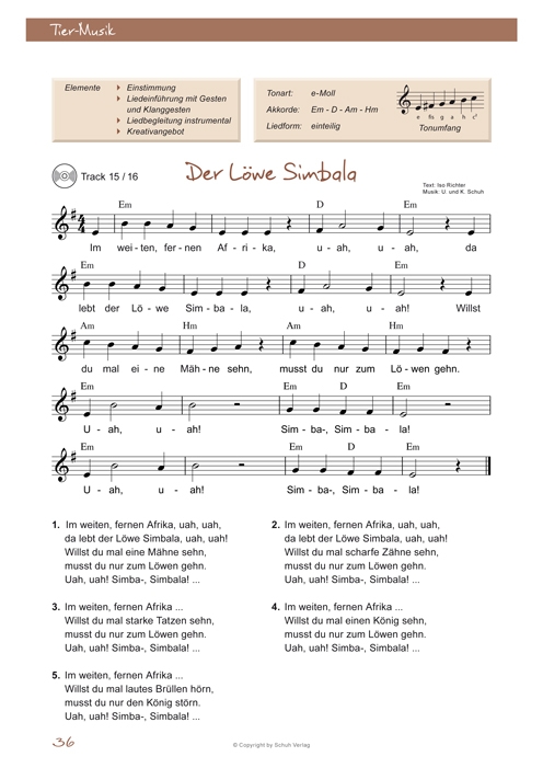 Tier-Musik im Kindergarten (+CD)