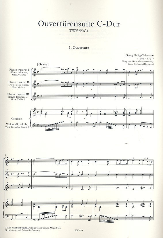 Ouvertürensuite C-Dur TWV55:C1