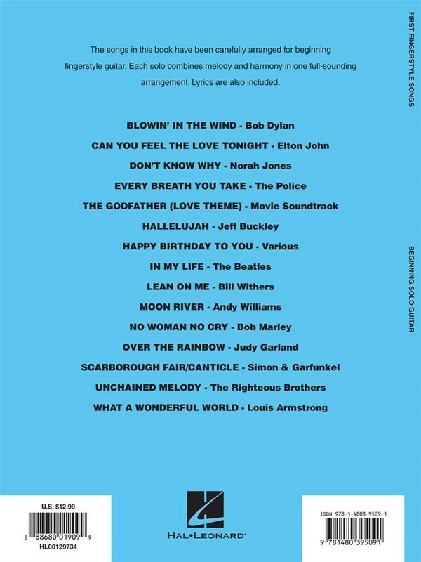 Beginning solo Guitar - First Fingerstyle Songs: