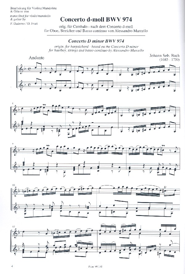 Konzert d-Moll BWV974