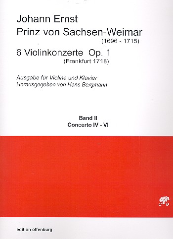 6 Konzerte op.1 Band 2 (Nr.4-6) für Violine, Streicher und Bc