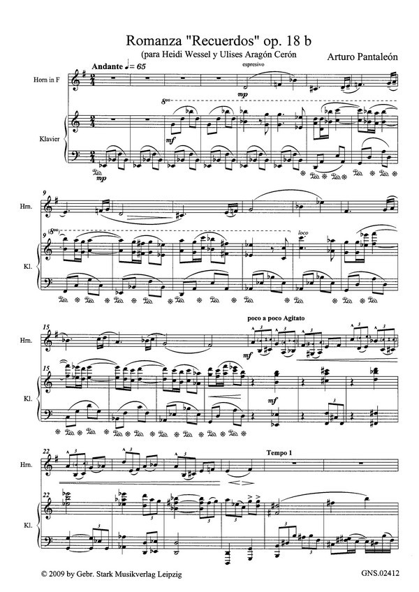 Romanza "Recuerdos" op.18b