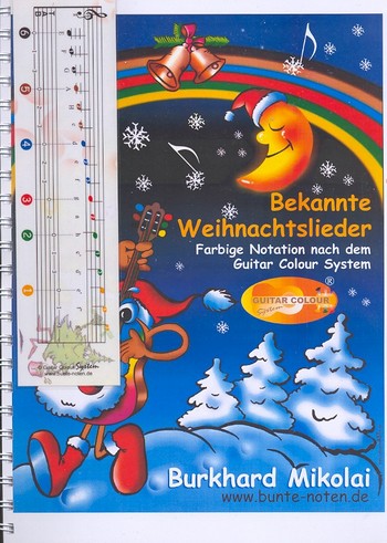 Bekannte Weihnachtslieder mit farbigen Noten