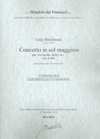 Concerto in sol maggiore GerB480 für Violoncello, Streicher und Bc