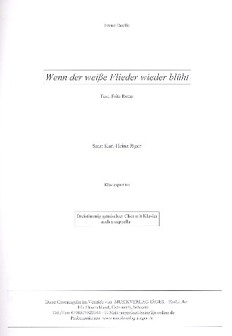 Wenn der weiße Flieder wieder blüht