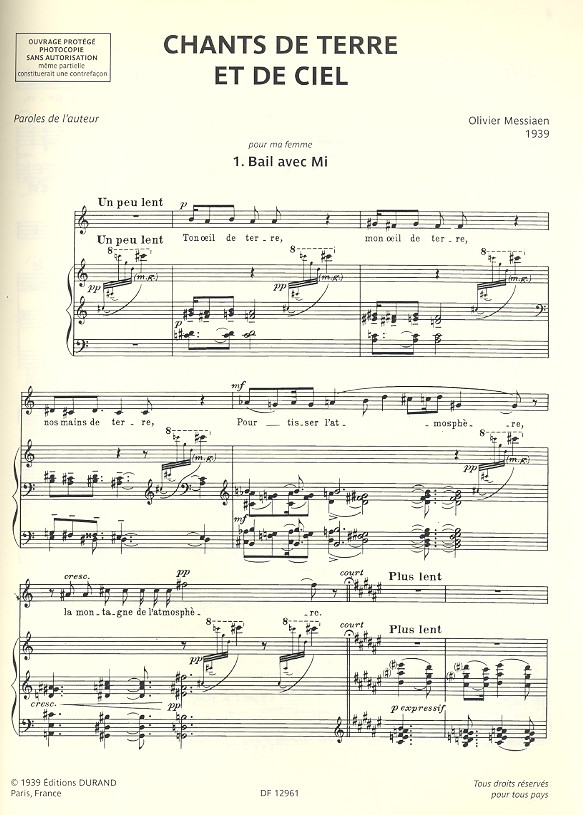 Oeuvres pour soprano et piano