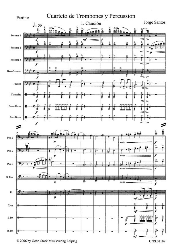 Quartetto de trombones y percussion