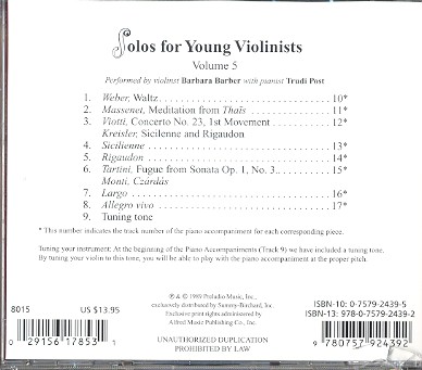 Solos for young Violonists vol.5