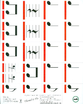 Notenkärtchen zur Rhythmuslehre