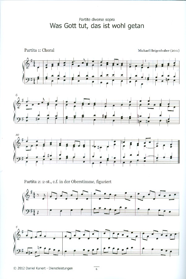 Partiten über Was Gott tut das ist wohl getan