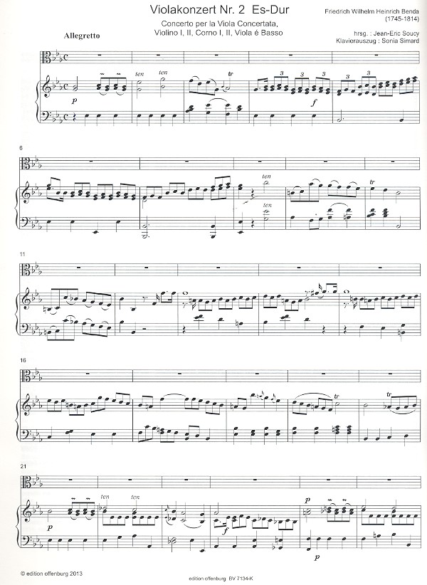 Konzert Es-Dur Nr.2 für Viola und Streichorchester