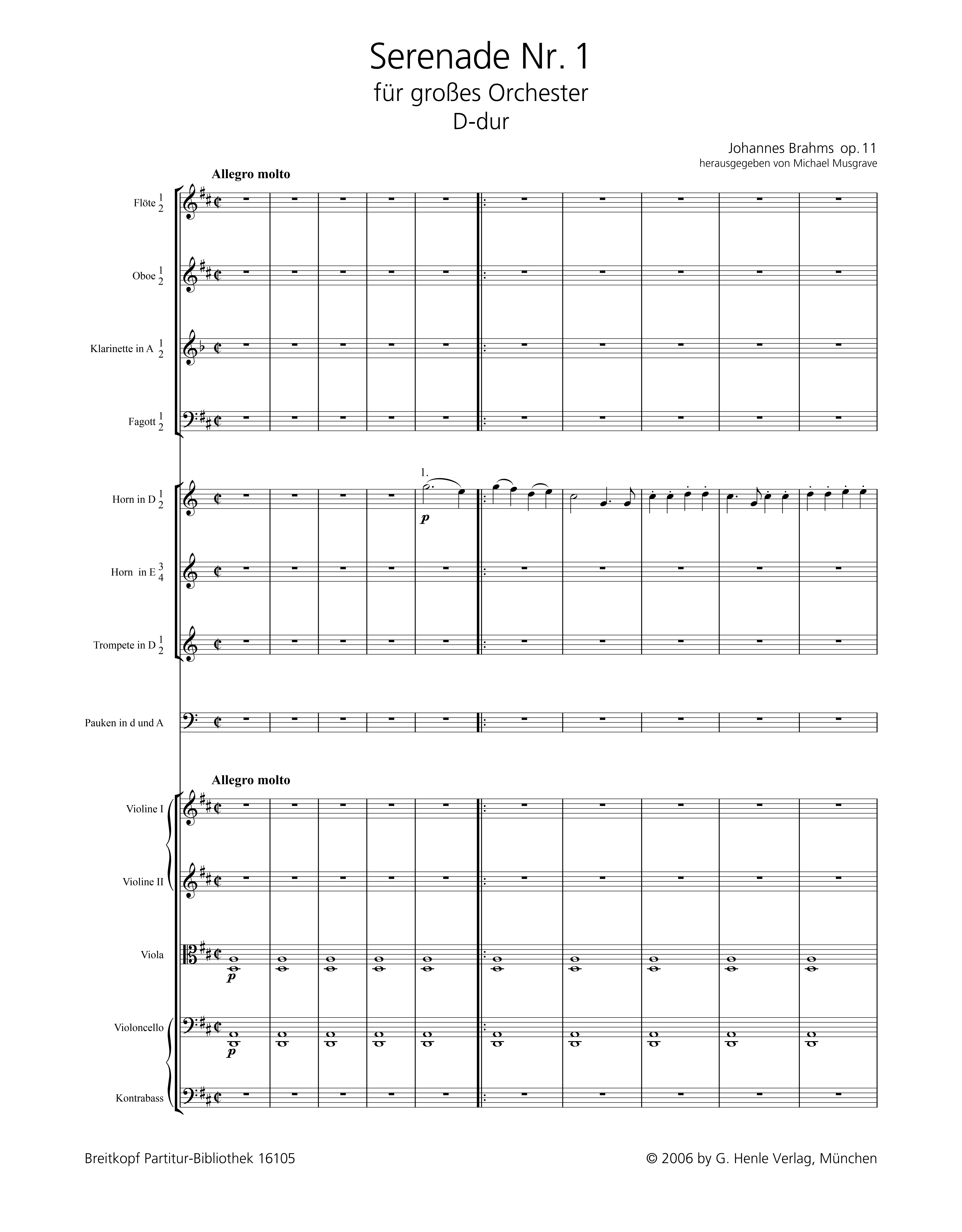 Serenade D-Dur Nr.1 op.11