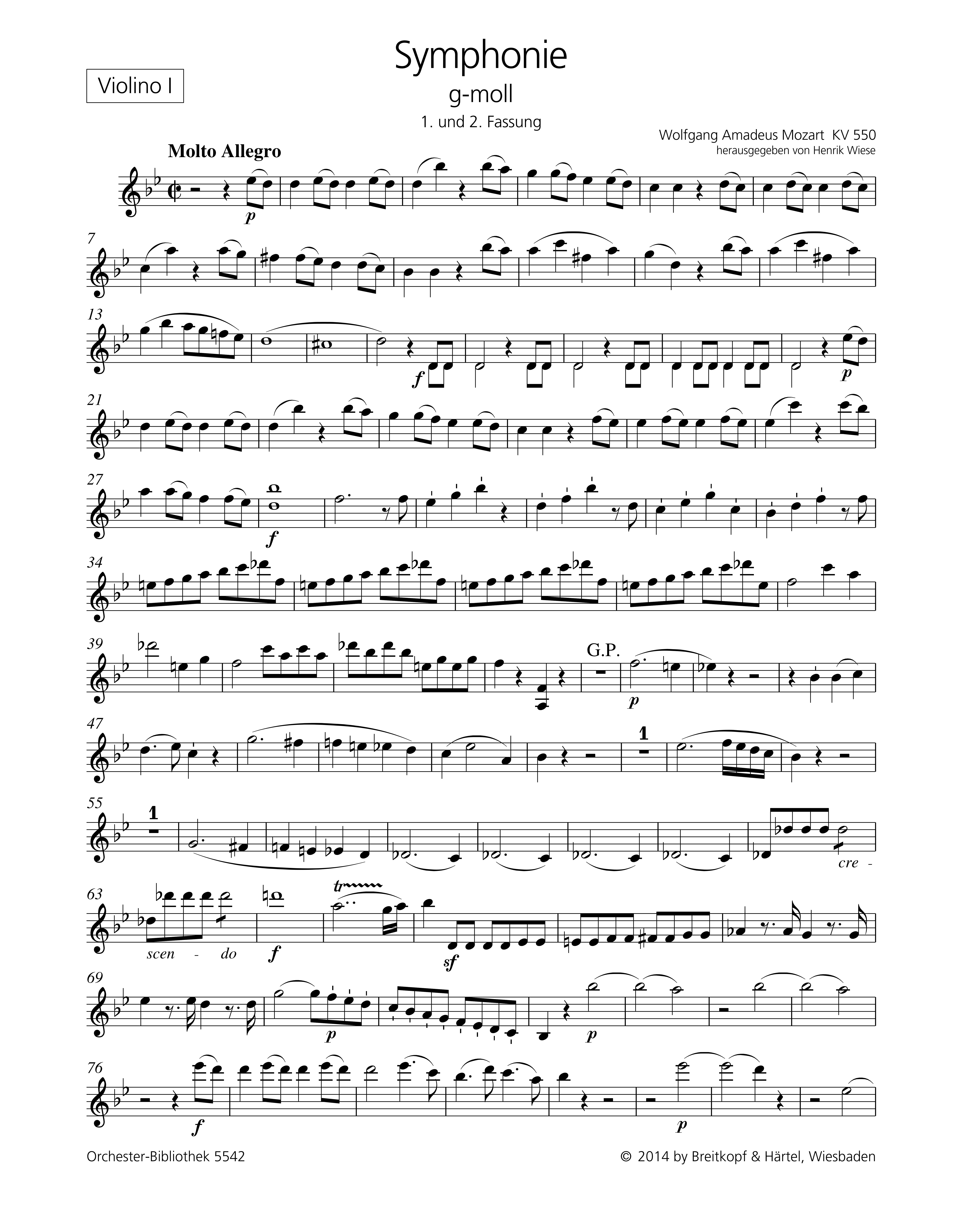 Sinfonie g-Moll Nr.40 KV550 (1. und 2. Fassung)