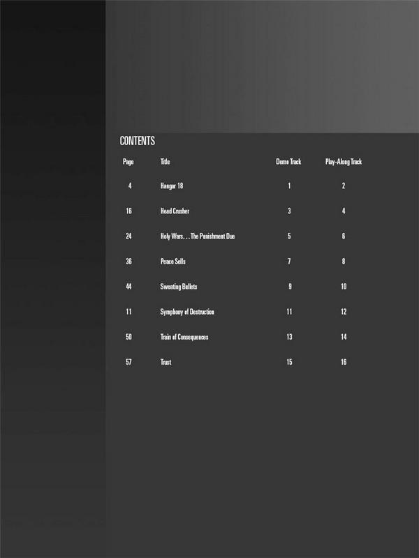 Megadeth (+CD): bass playalong vol.44