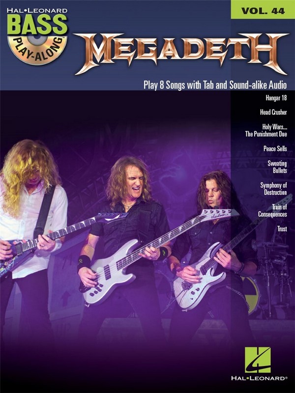 Megadeth (+CD): bass playalong vol.44