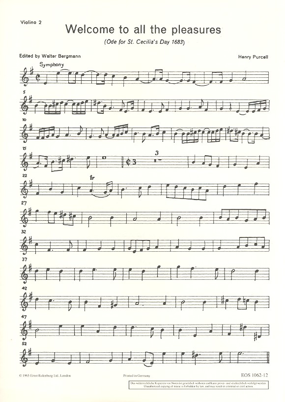 Ode zum St. Cecilia's Day 1683