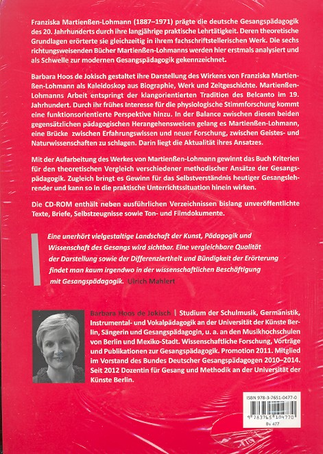 Die geistige Klangvorstellung (+CD-ROM) Franziska Martienßen-Lohmann -