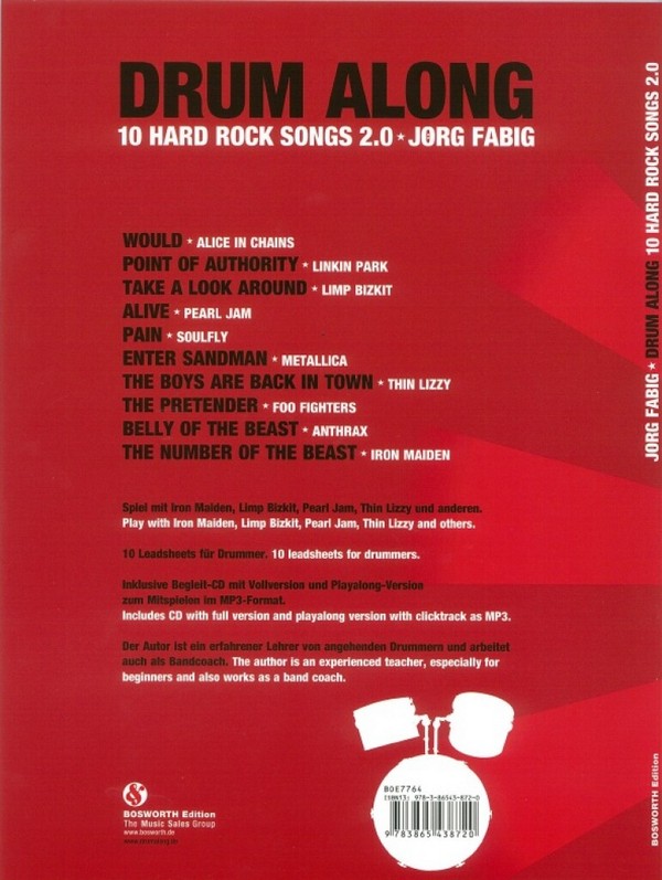Drum along - 10 Hard Rock Songs 2.0 (+mp3-CD):