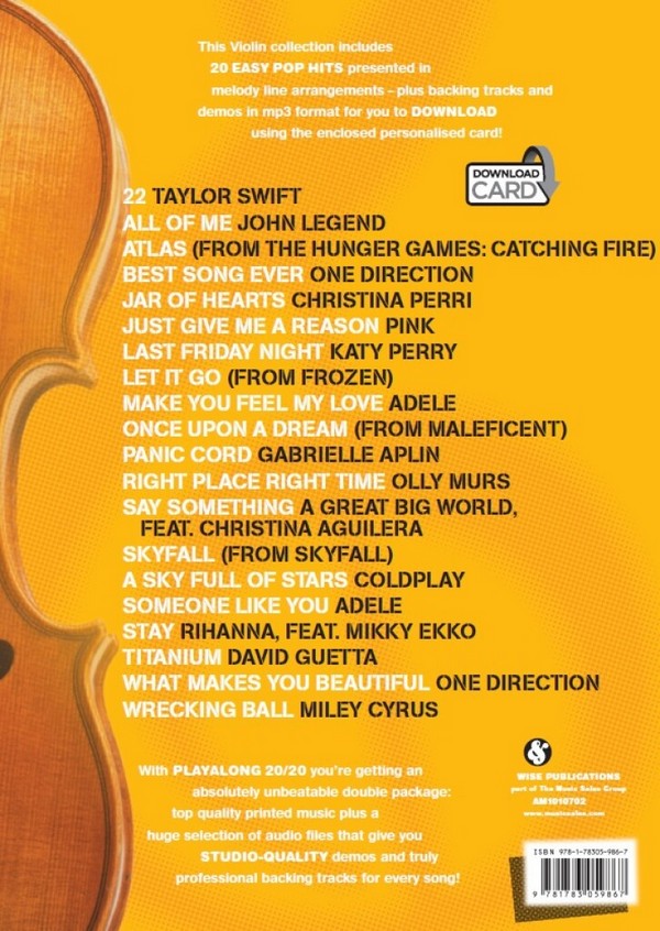 Playalong 20/20 Violin (+download card):