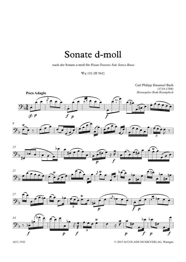 Sonate d-Moll Wq132 (H562)