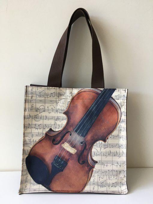 Nylon-Tasche mit Boden Violine 33x33x13 cm