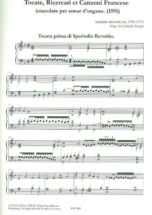 Tocate, Ricercari et Canzoni francese