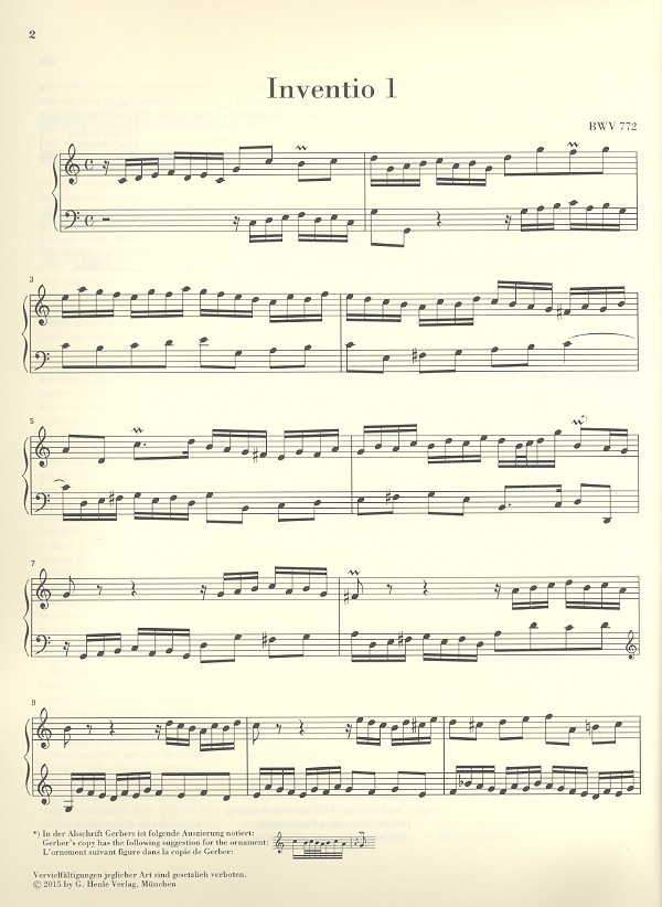 Inventionen und Sinfonien BWV772-801