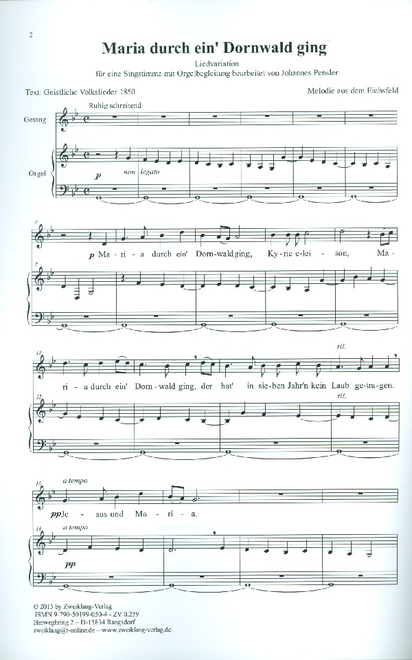 Maria durch ein' Dornwald ging