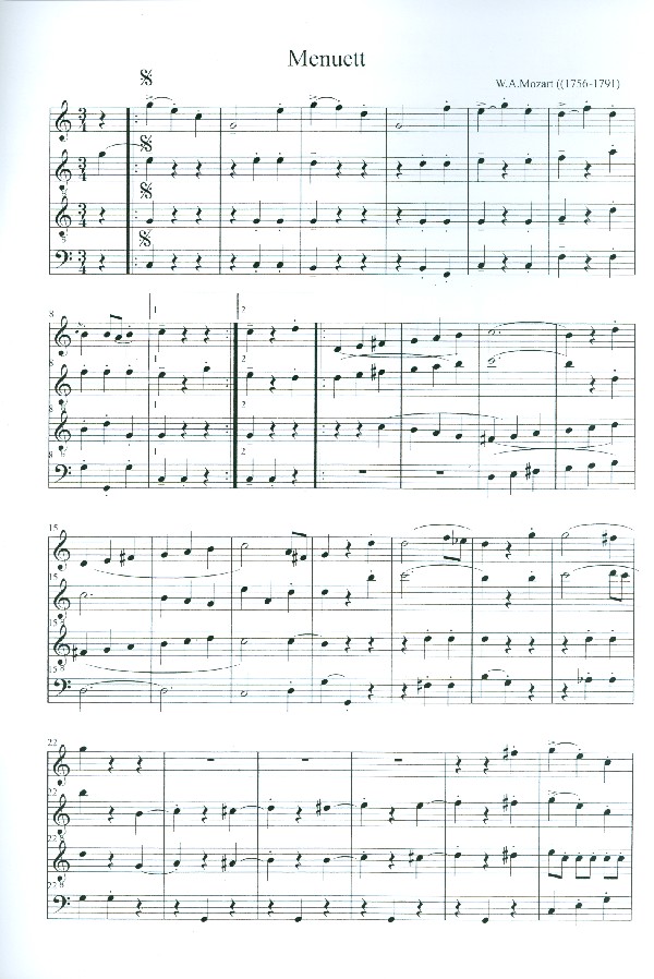 Menuett C-Dur, Thema und 1. Variation aus KV581