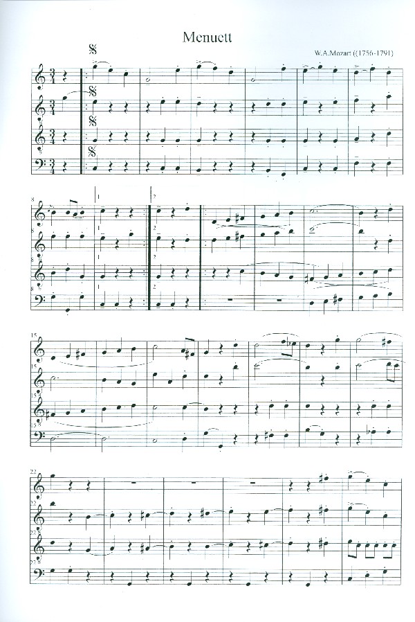 Menuett C-Dur, Thema und 1. Variation aus KV581