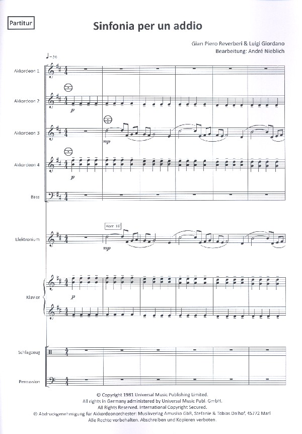 Sinfonia per un addio