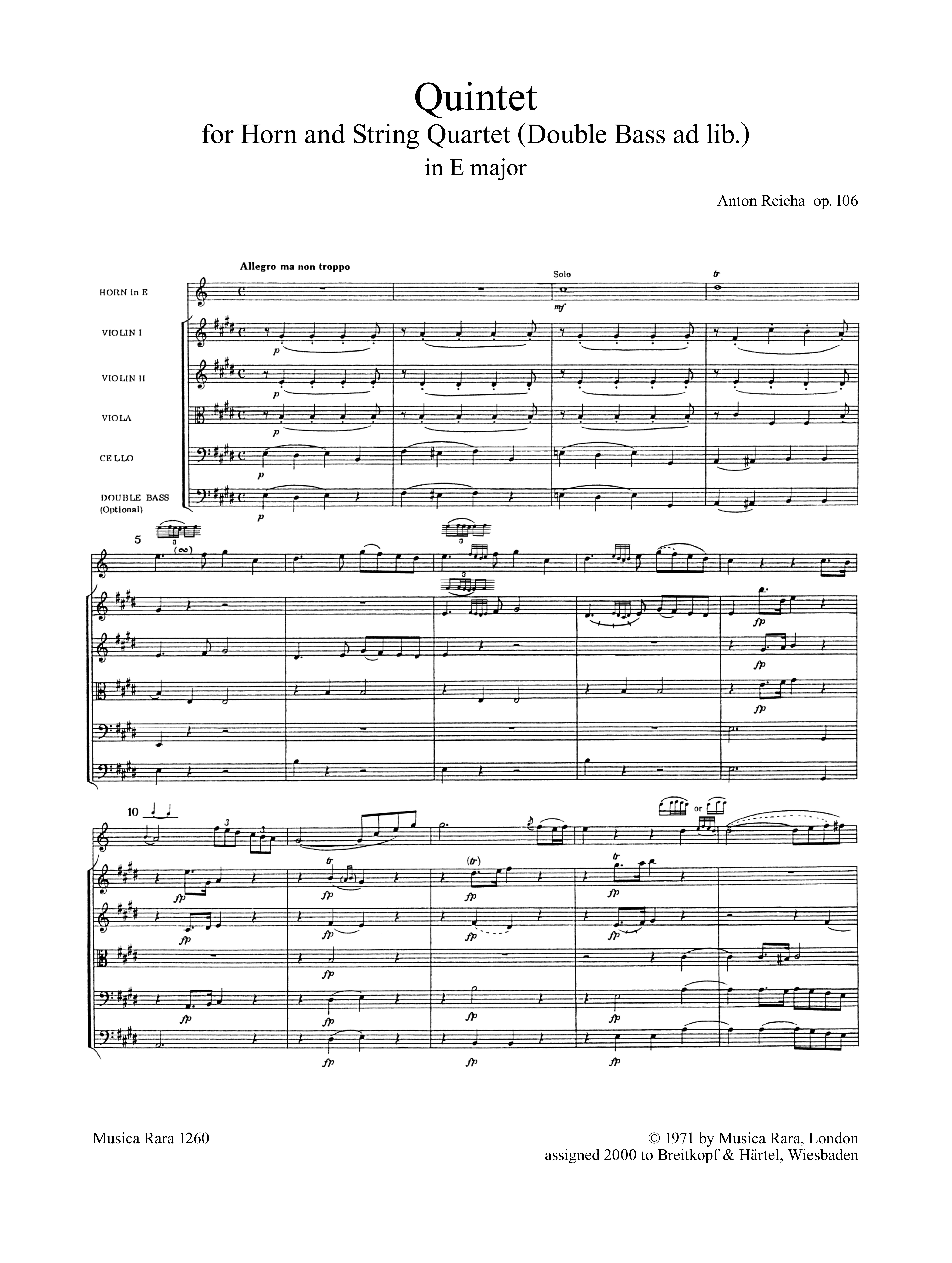 Quintett E-Dur op.106