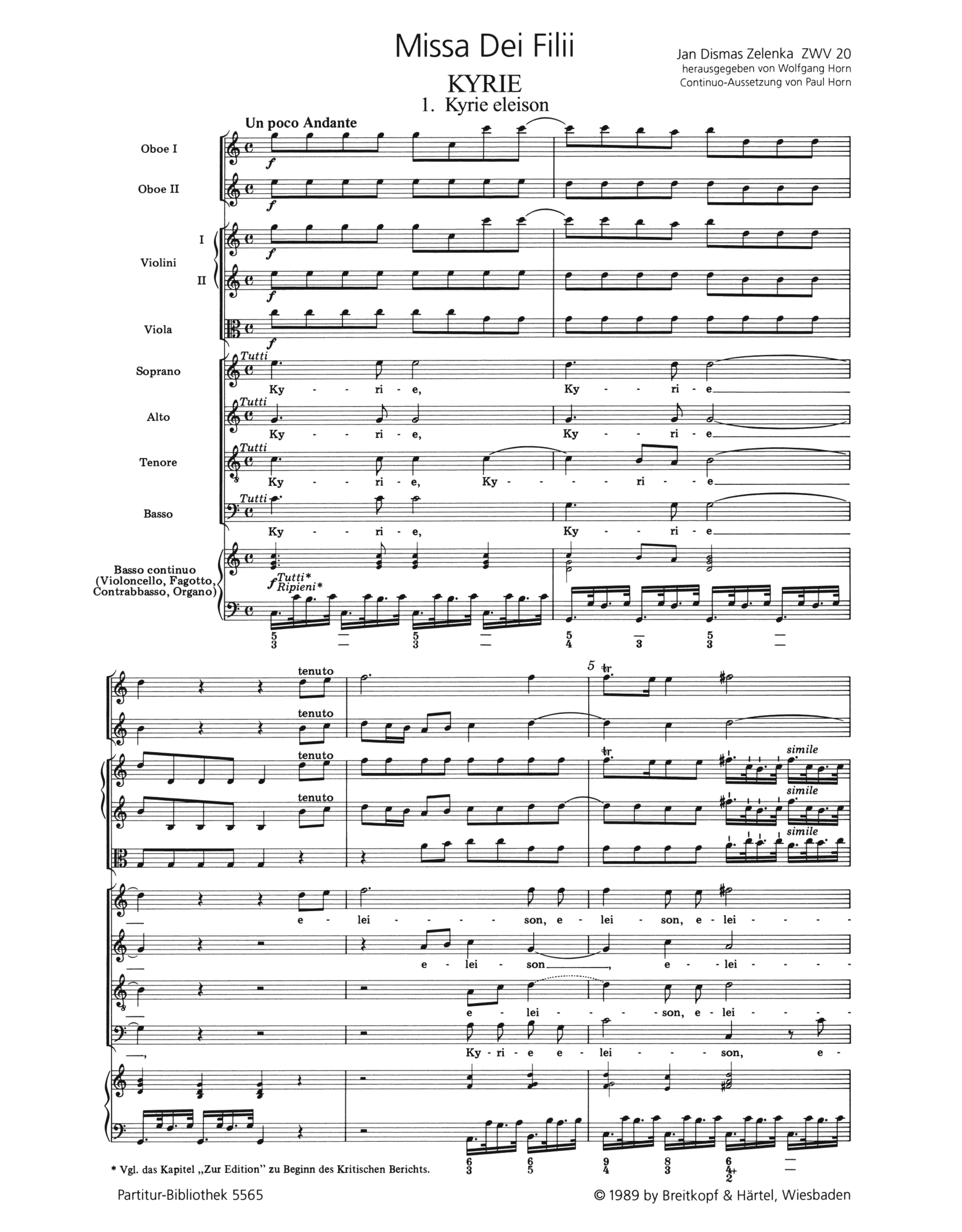 Missa dei filii ZWV20