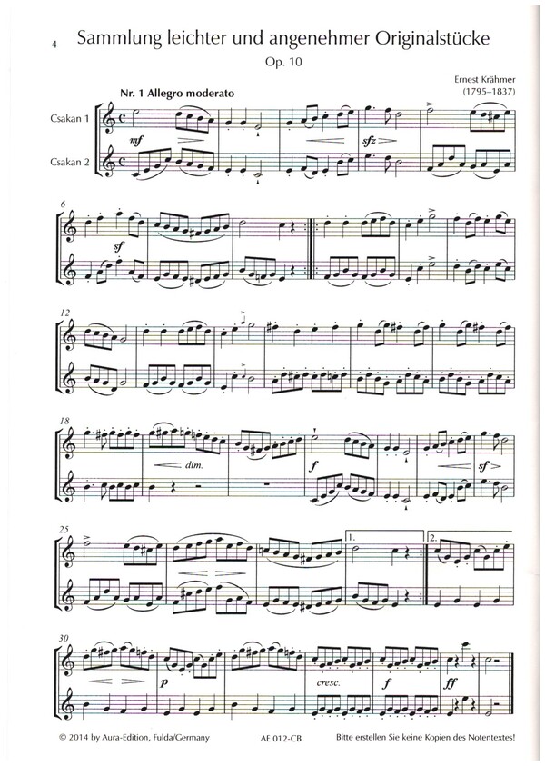 Sammlung leichter und angenehmer Originalstücke op.10