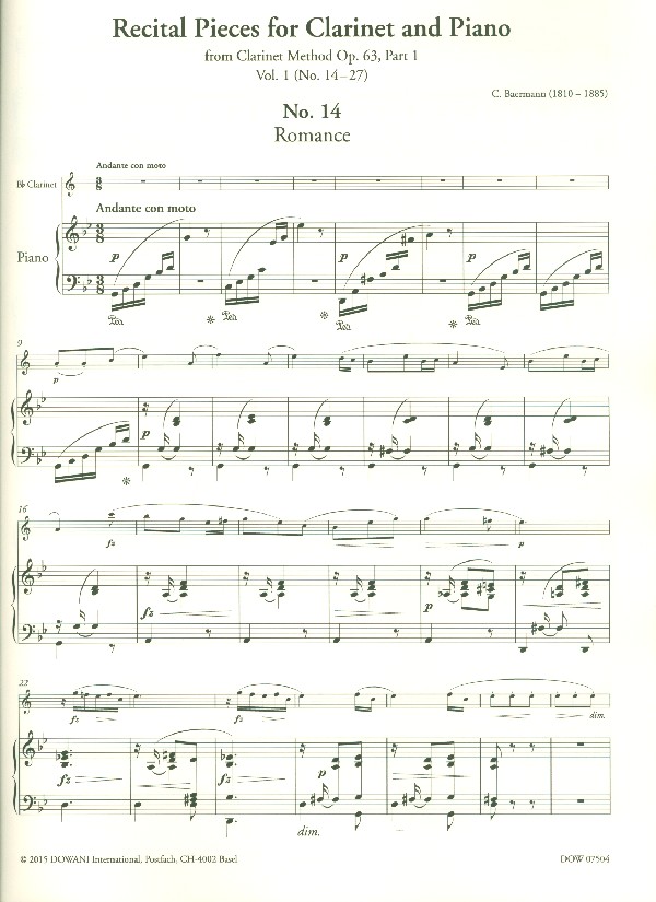 Recital Pieces from Clarinet Method op.63,1 vol.1 (nos.14-27) (+CD)