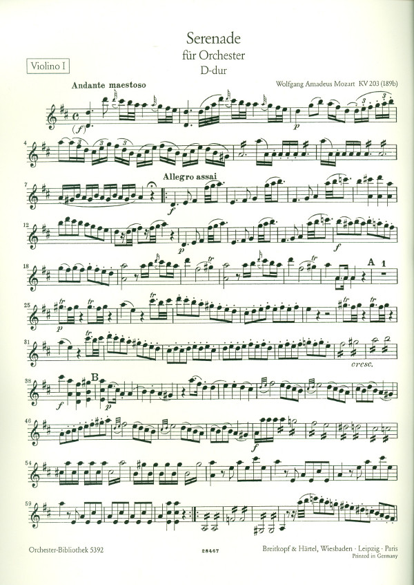 Serenade D-Dur KV203 (KV189b)