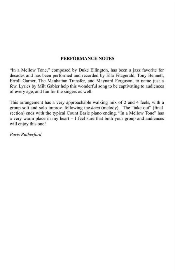 Duke Ellington, In a Mellow Tone