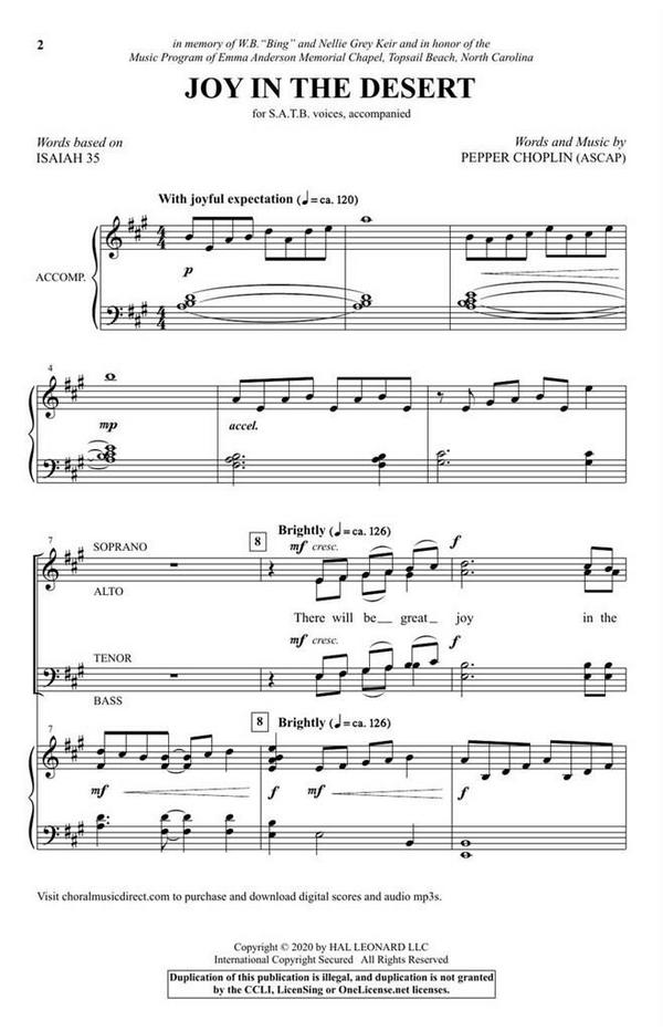 Pepper Choplin, Joy in the Desert