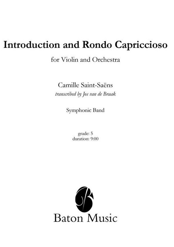 Camille Saint-Saëns, Introduction and Rondo Capriccioso for Violin