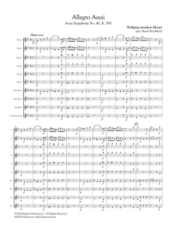Mozart, Wolfgang Amadeus, Allegro Assai from Symphony No. 40
