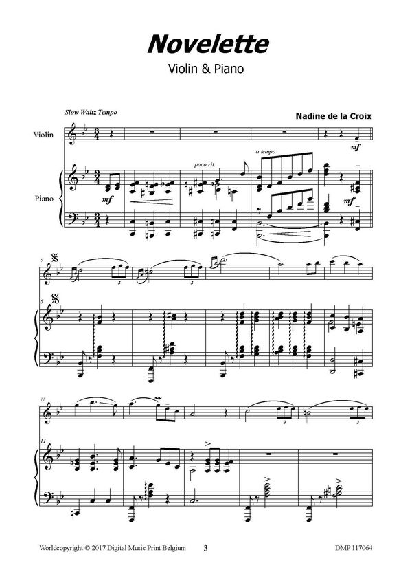 de la Croix, Nadine, Novelette