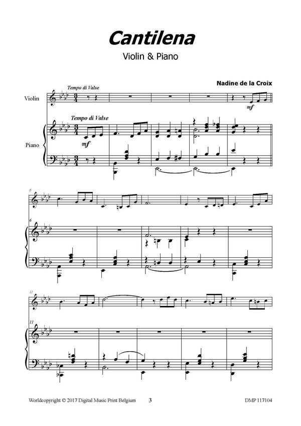 de la Croix, Nadine, Cantilena