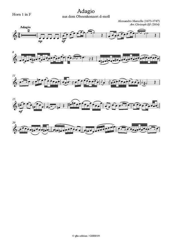 Marcello, Allesandro (arr. Christoph Eß)