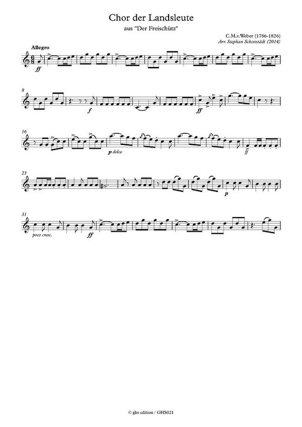 Weber, Carl Maria (arr. Stepahn Schottstädt)