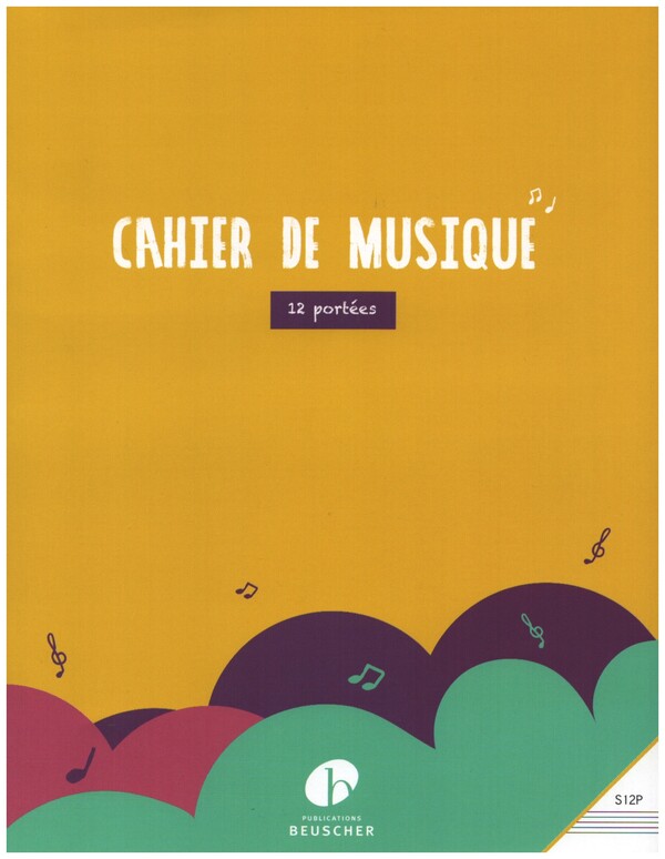 Cahier de musique 12 portées - petit format
